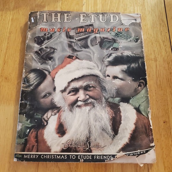 The Etude Magazine December 1939 Vintage Sheet Music Poor Condition Christmas - Picture 1 of 12